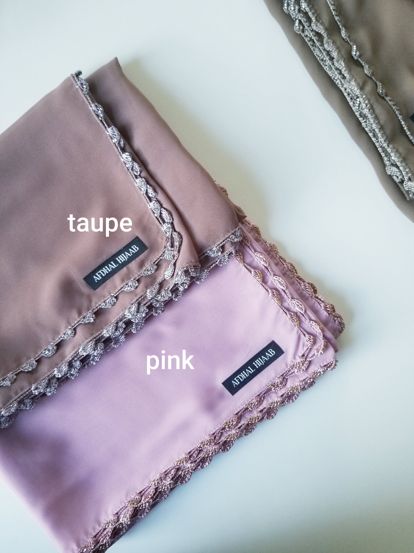 Chiffon Hijabs with Beaded Crochet Trim