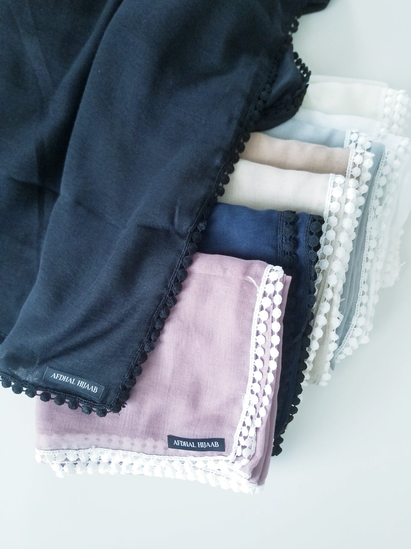 Viscose Hijab with Boho Lace Trim