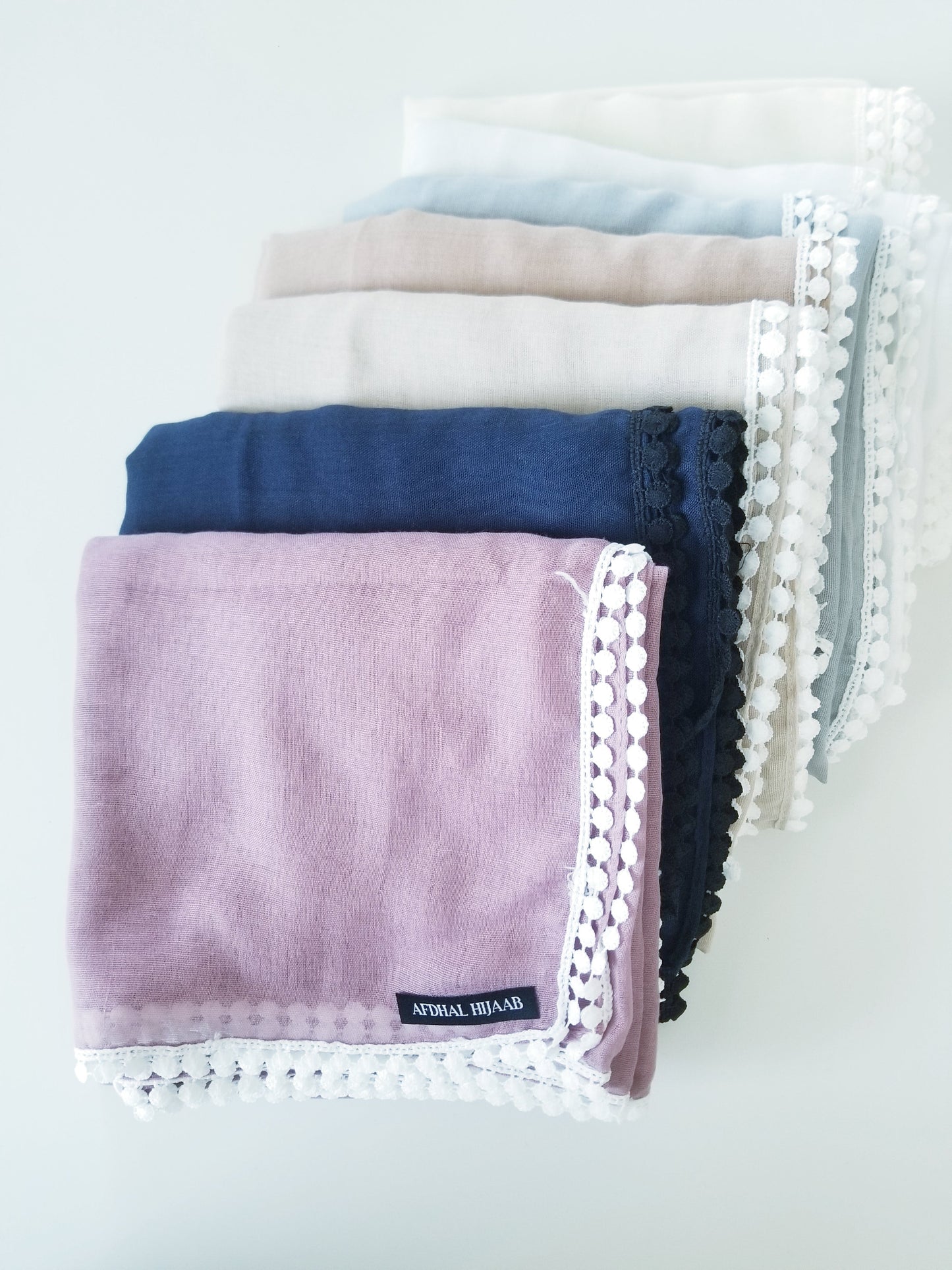 Viscose Hijab with Boho Lace Trim