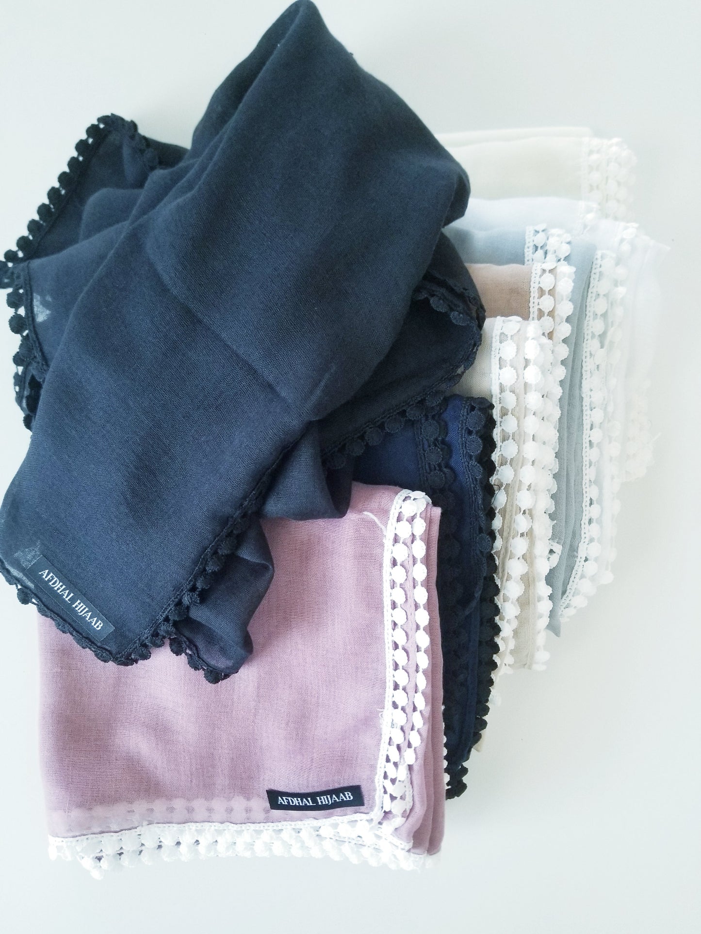 Viscose Hijab with Boho Lace Trim