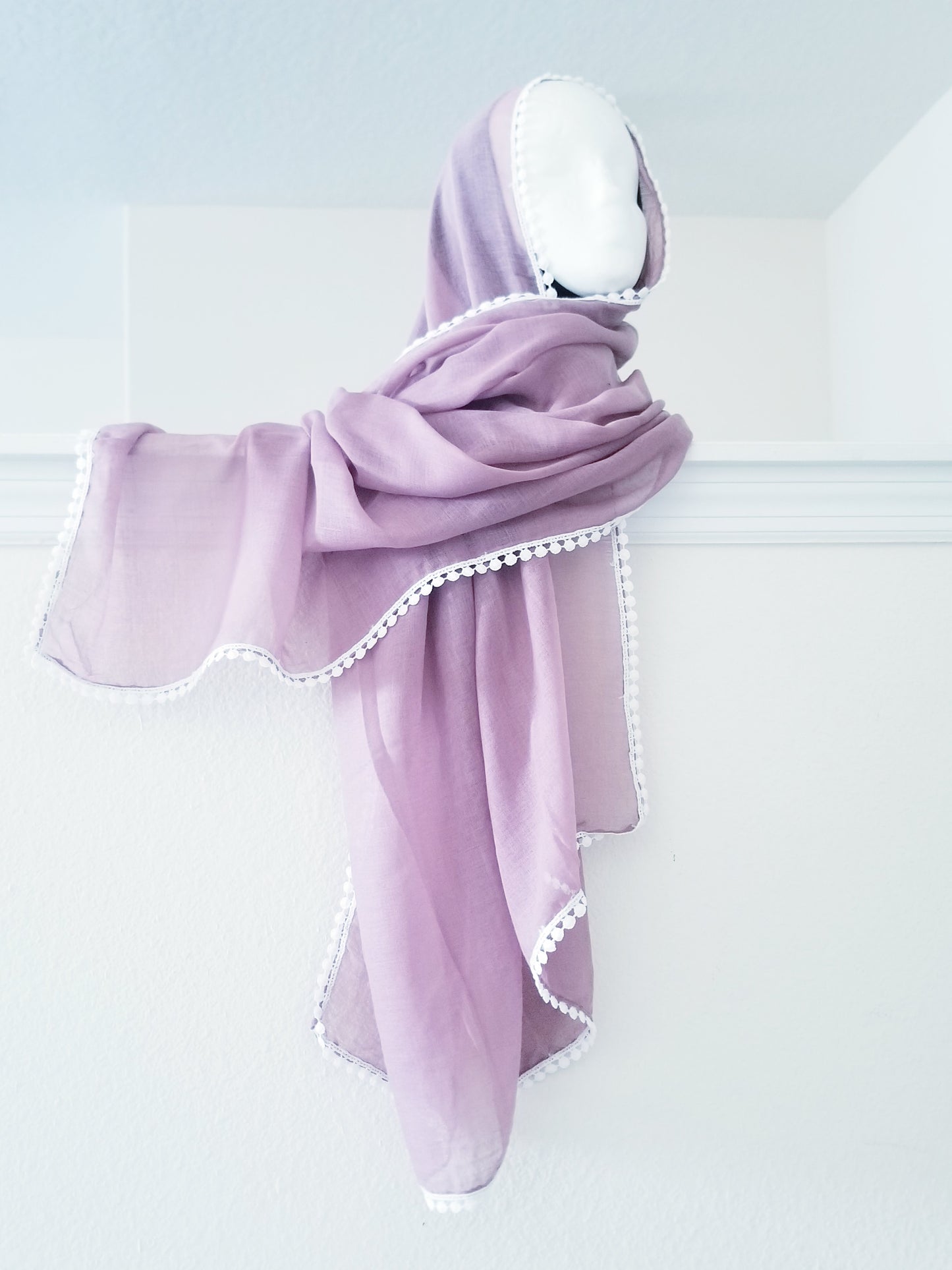 Viscose Hijab with Boho Lace Trim