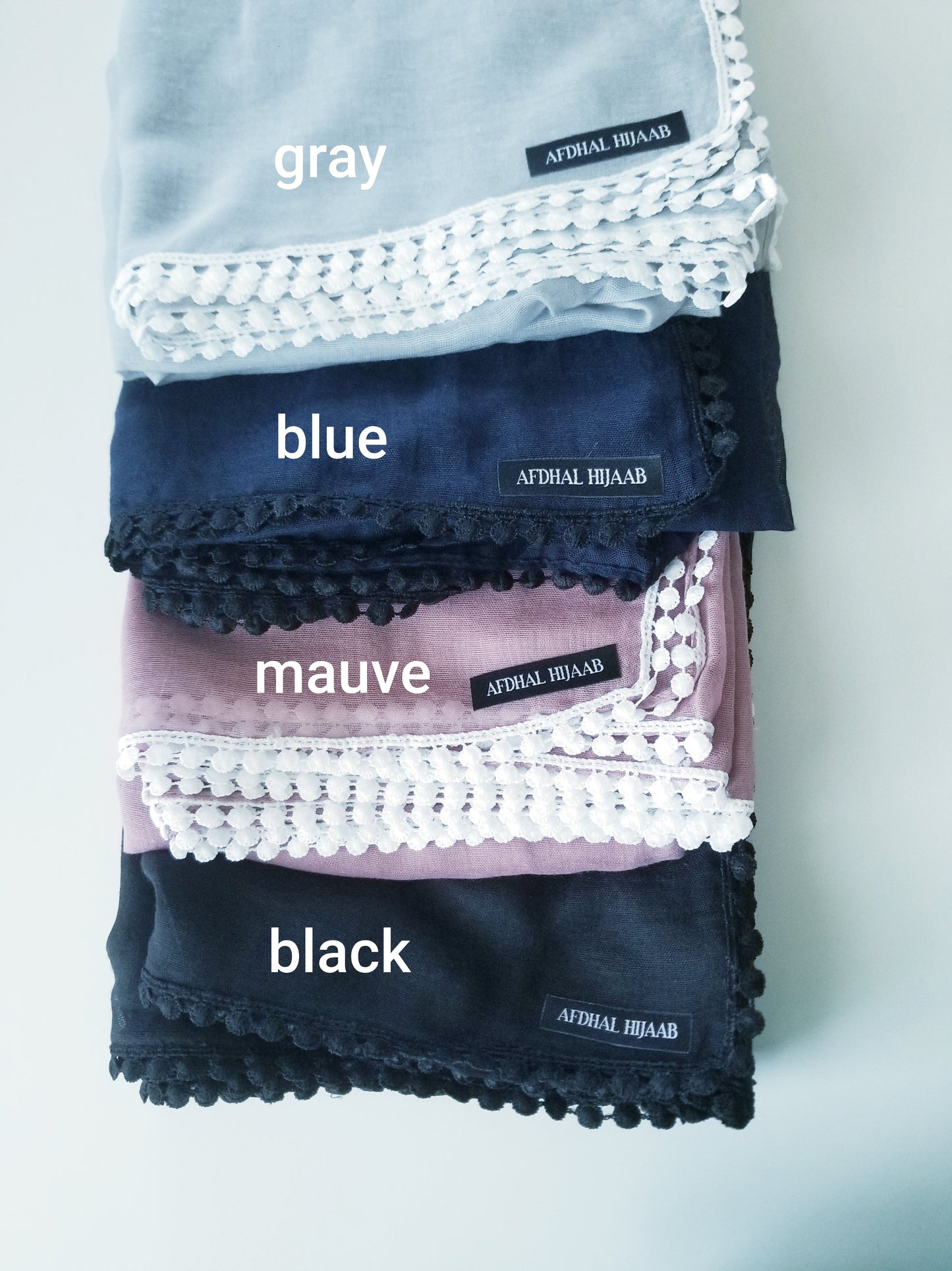 Viscose Hijab with Boho Lace Trim