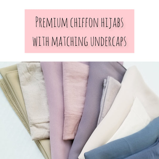 Chiffon hijab with matching jersey cap