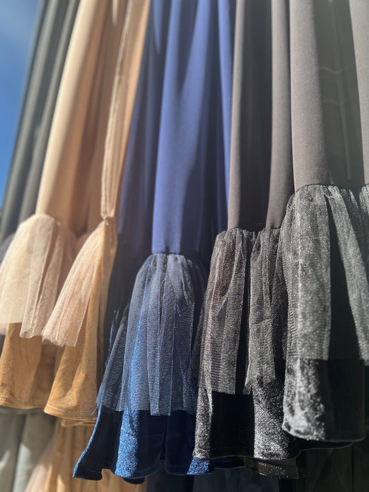 Ruffle Chiffon Hijab - Midnight