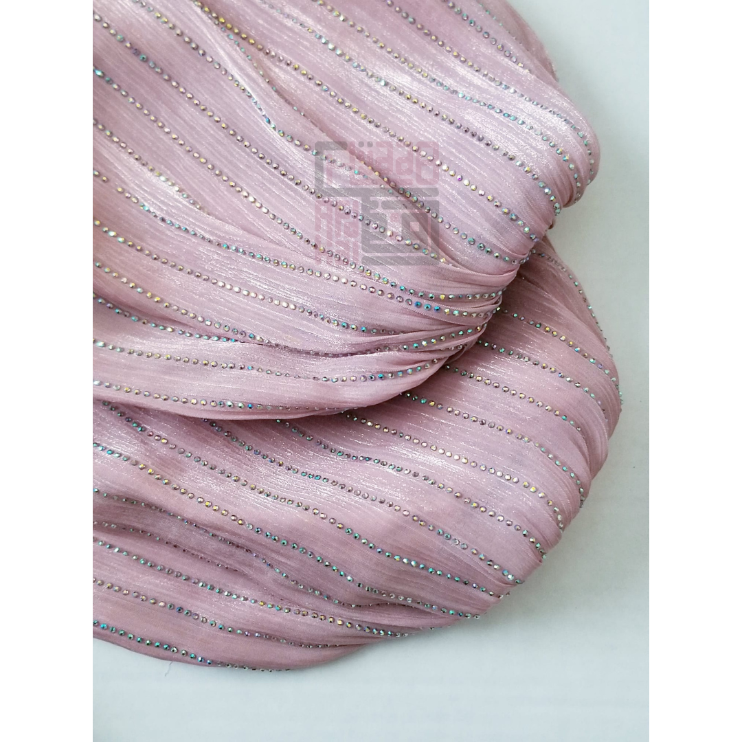 Shimmer Abaya - Pink Rhinestones