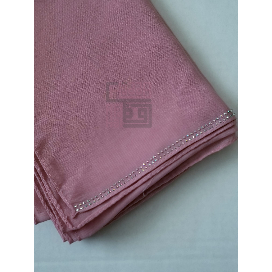 Shimmer Abaya - Pink Rhinestones