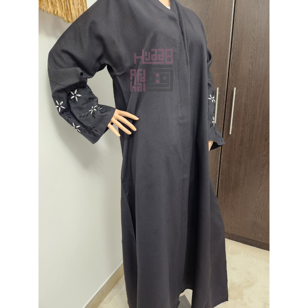 Black Abaya - Embroidered