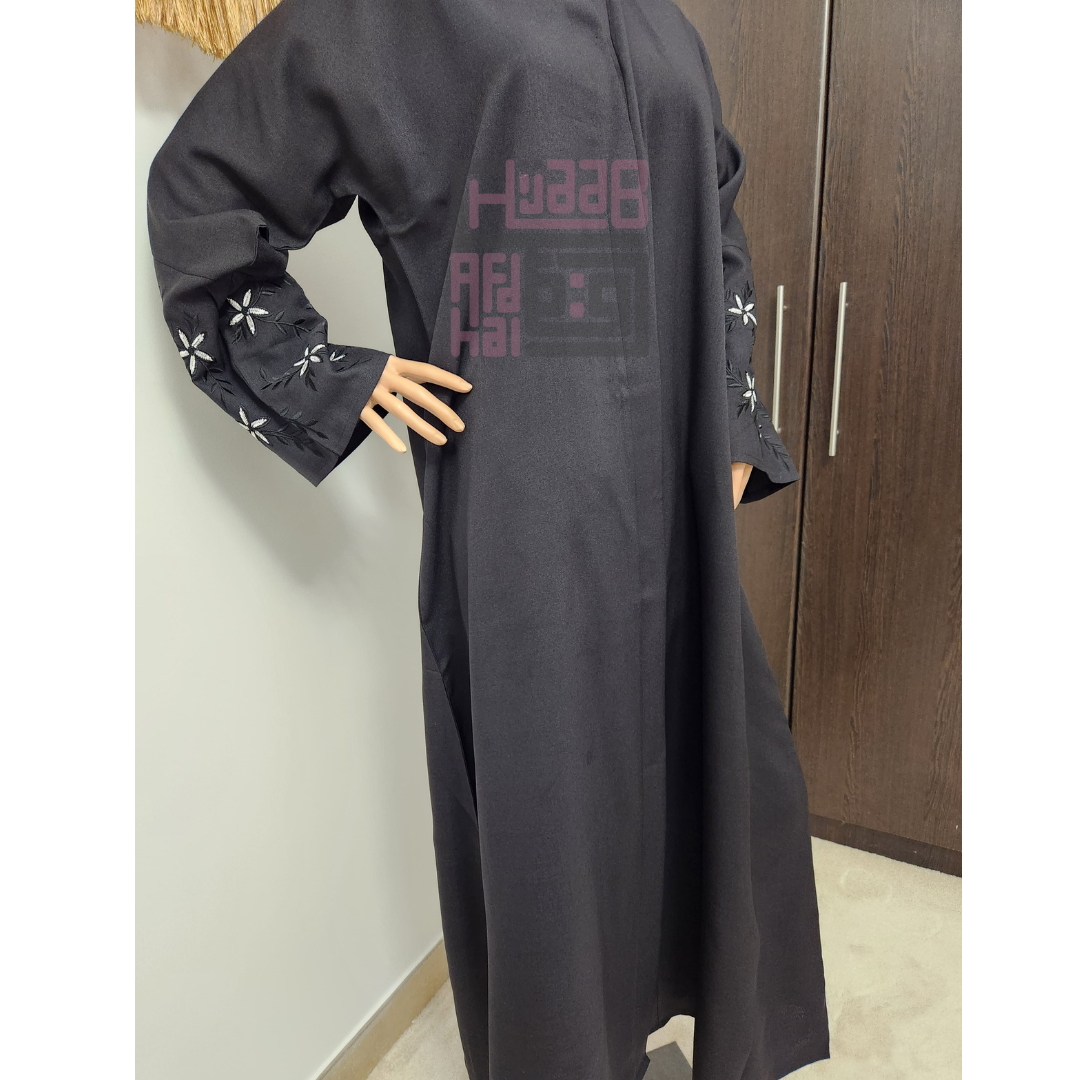 Black Abaya - Embroidered