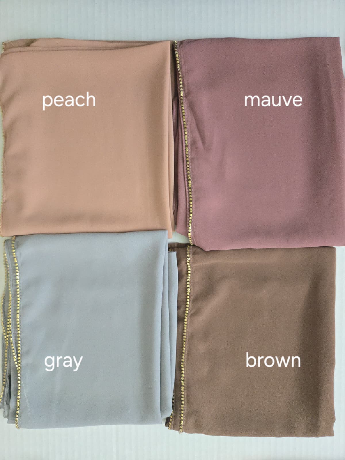 Chiffon Hijab - Rhinestone Trim