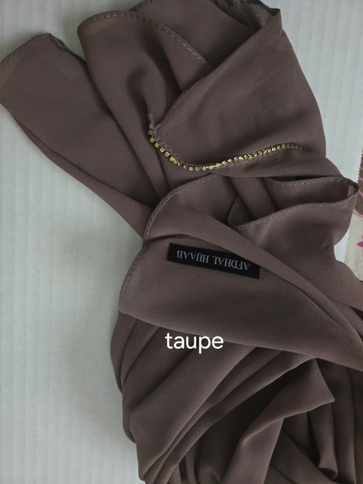 Chiffon Hijab - Rhinestone Trim