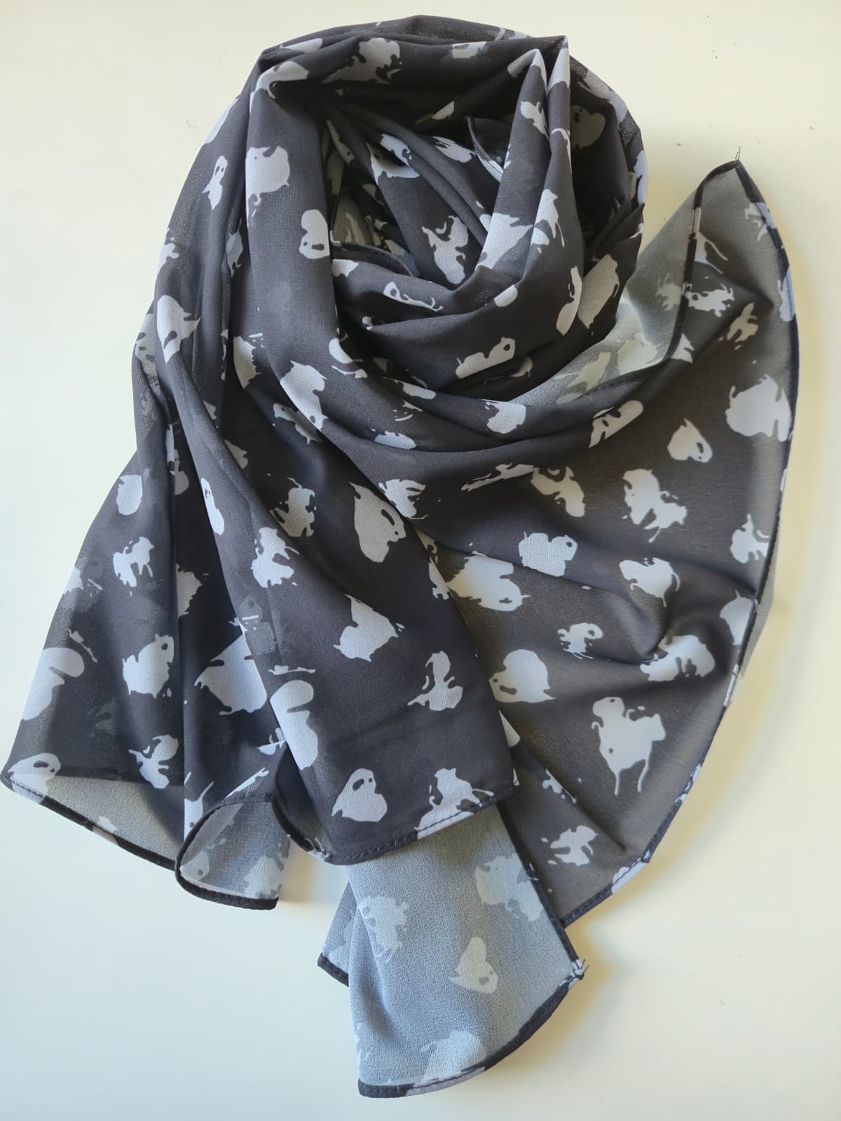 Printed Chiffon Hijab - Hearts