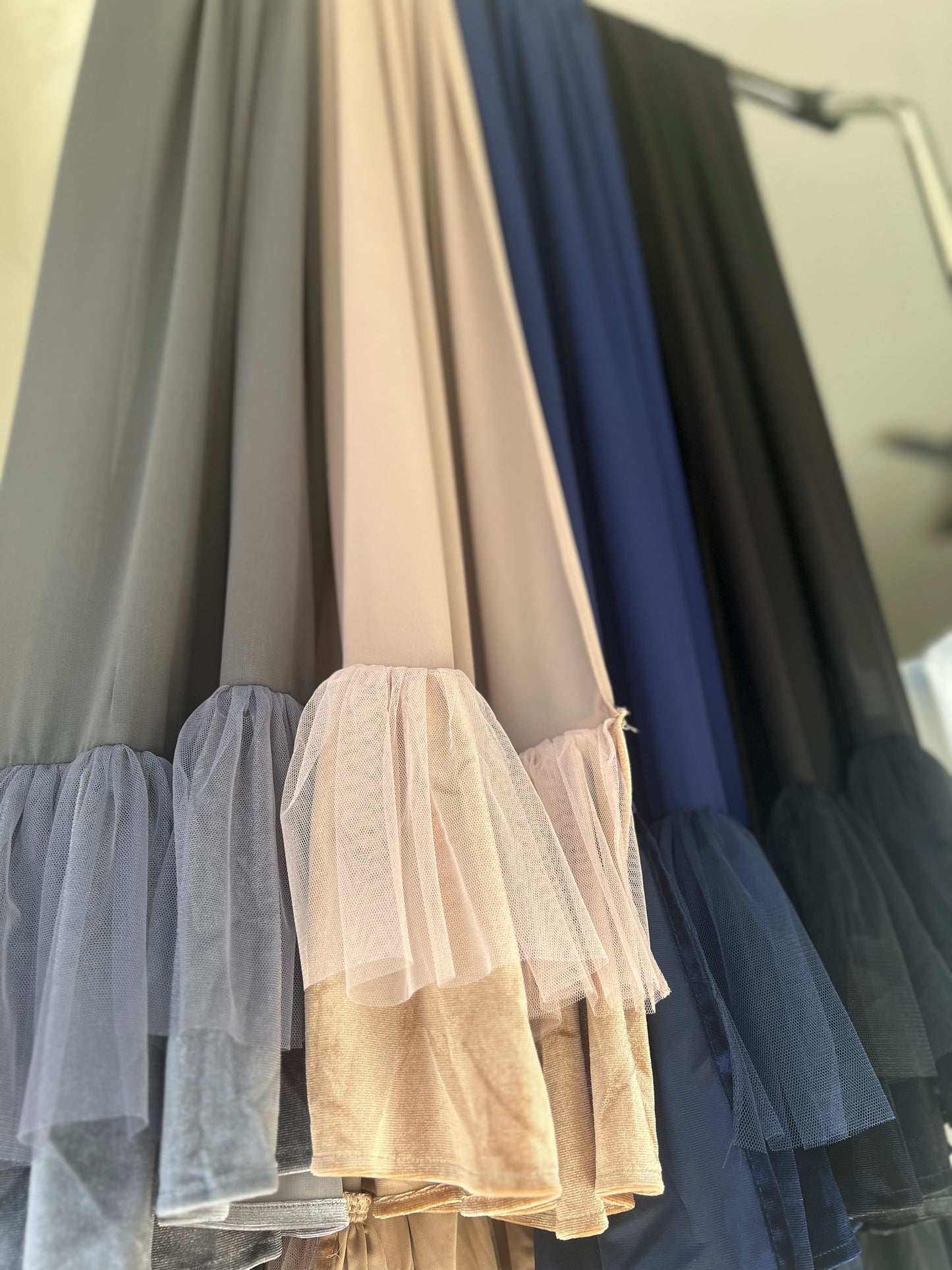 velvet and net trim over chiffon hijabs
