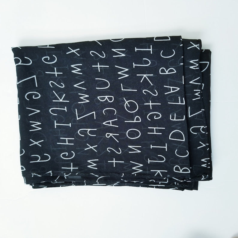 Printed Chiffon Hijab - Black & Yellow