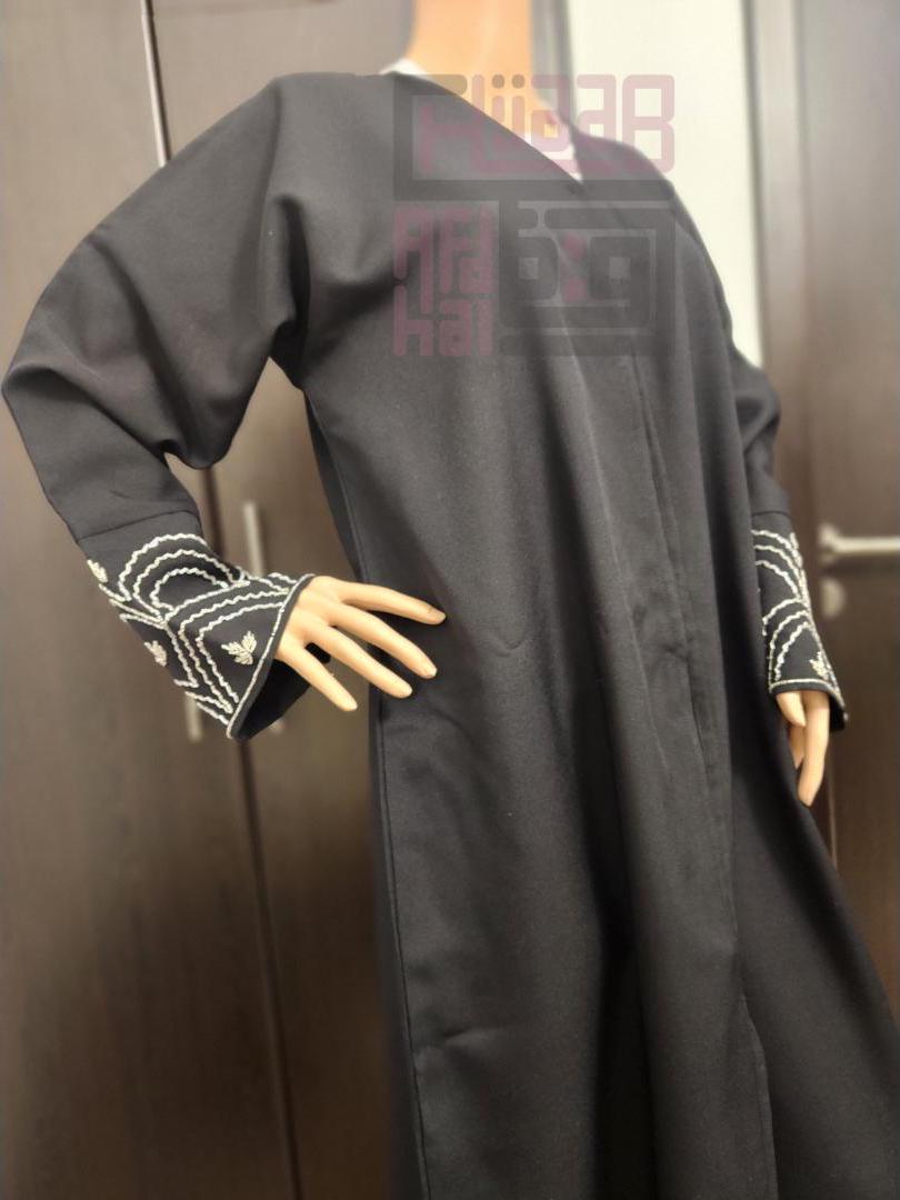 Black Abaya - Beaded Embroidered
