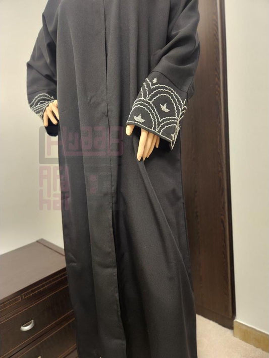Black Abaya - Beaded Embroidered