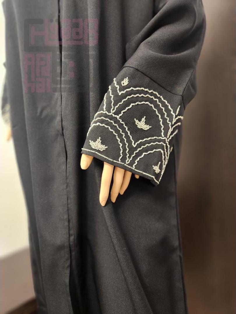 Black Abaya - Beaded Embroidered