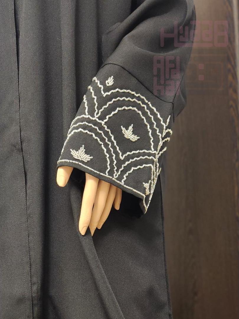 Black Abaya - Beaded Embroidered
