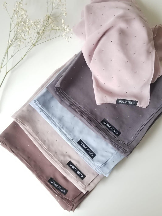 Rhinestone Chiffon Hijab