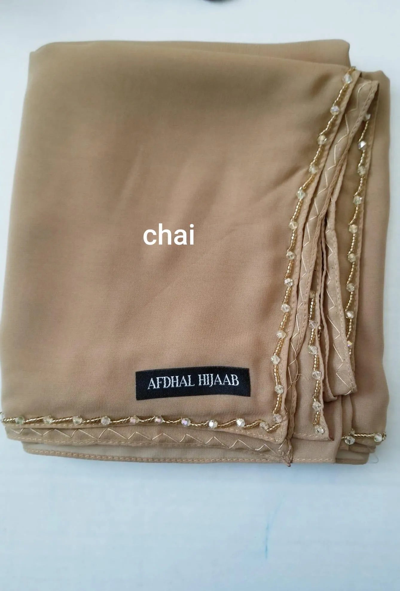 Chiffon Hijabs with Beaded Crochet Trim