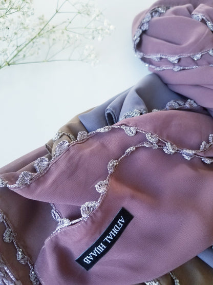 Chiffon Hijabs with Beaded Crochet Trim