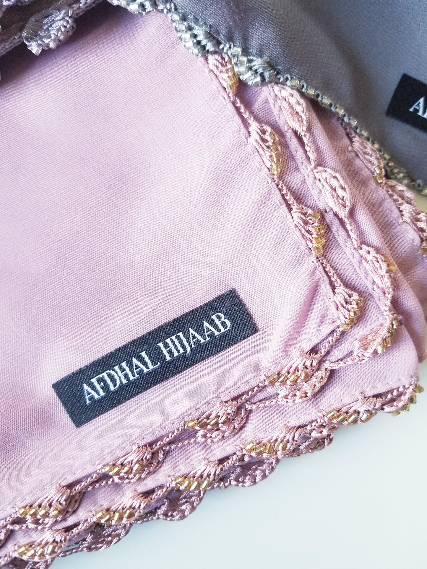 Chiffon Hijabs with Beaded Crochet Trim