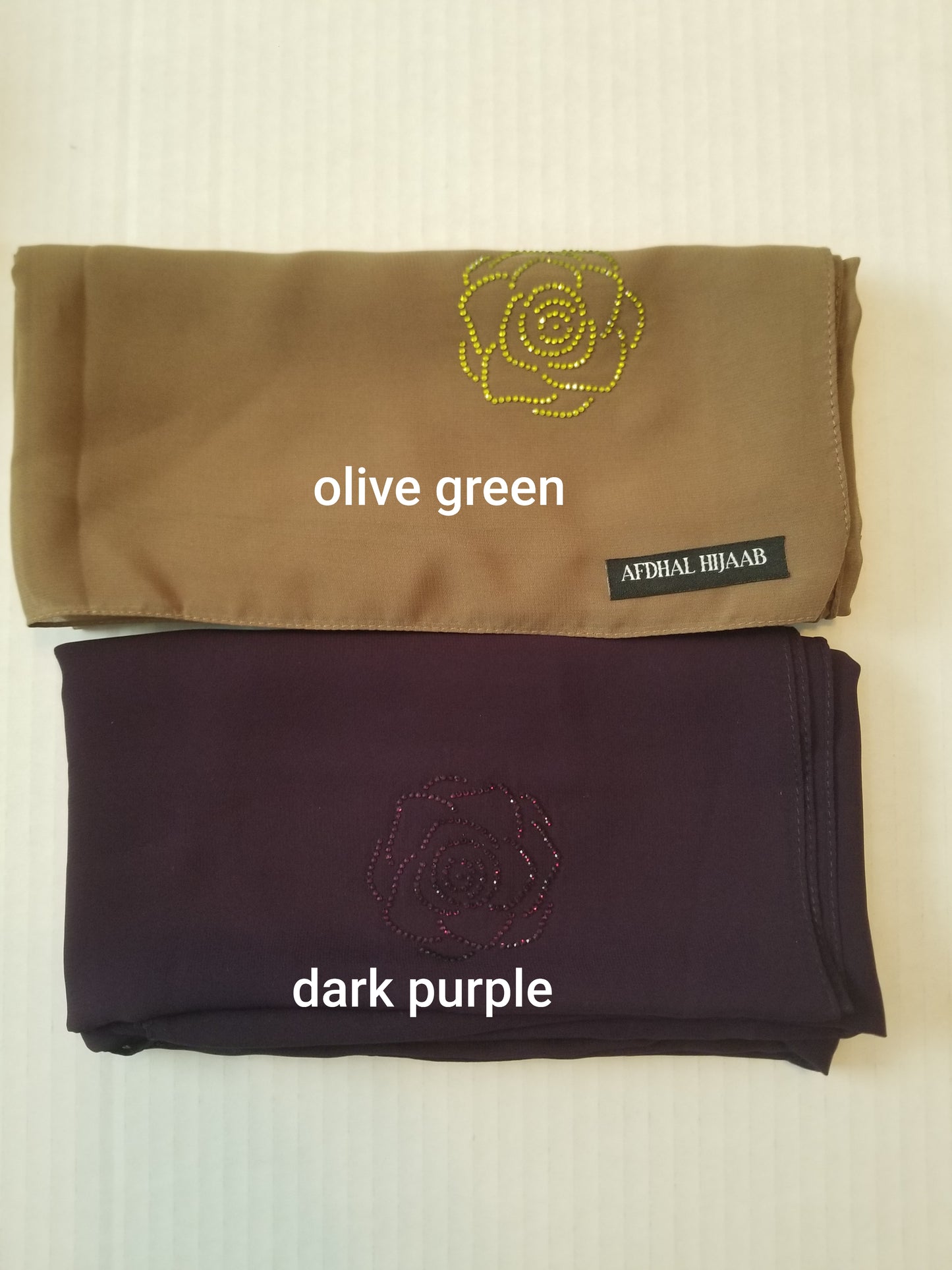 Chiffon Hijab -Floral Rhinestones