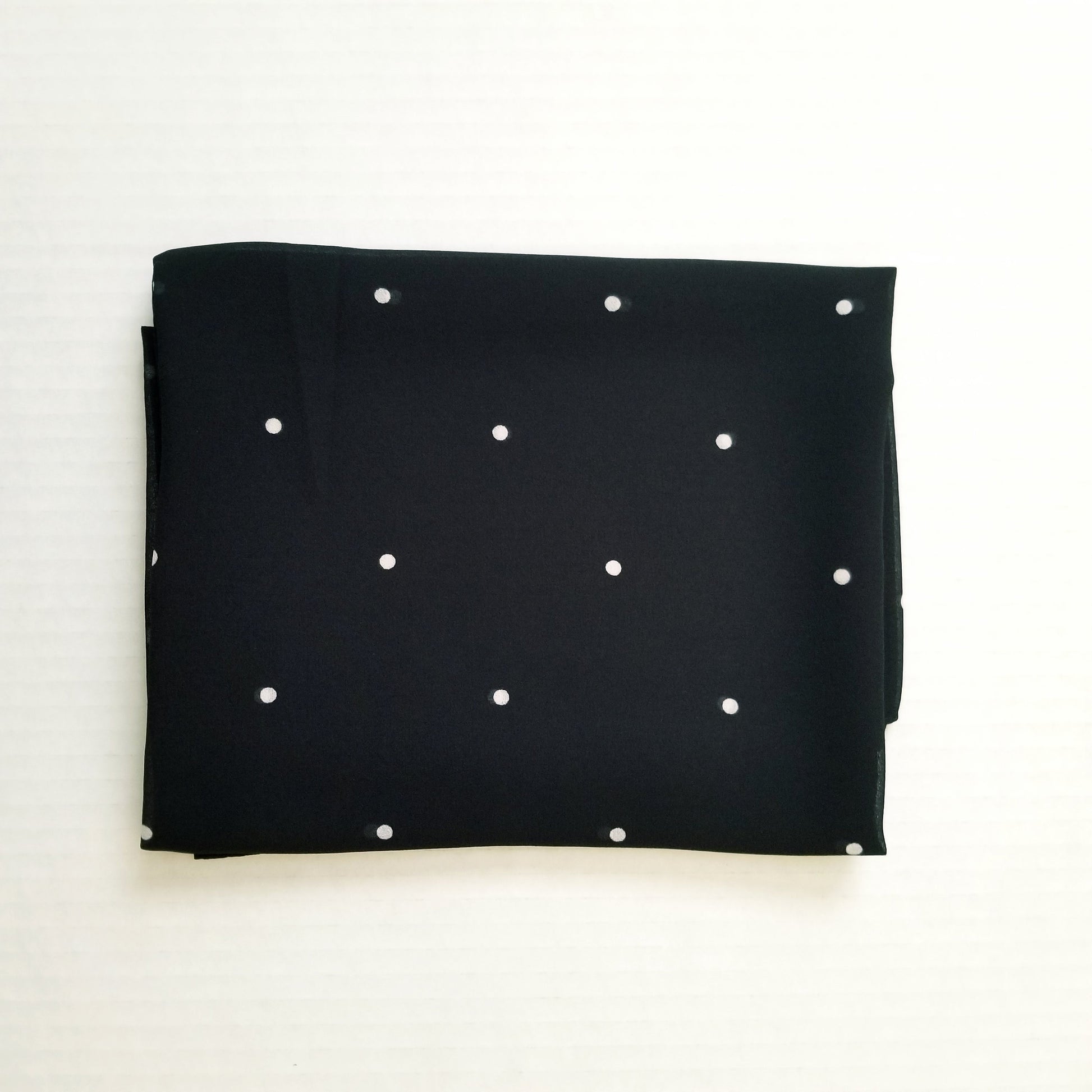 Black polka dot printed chiffon hijab