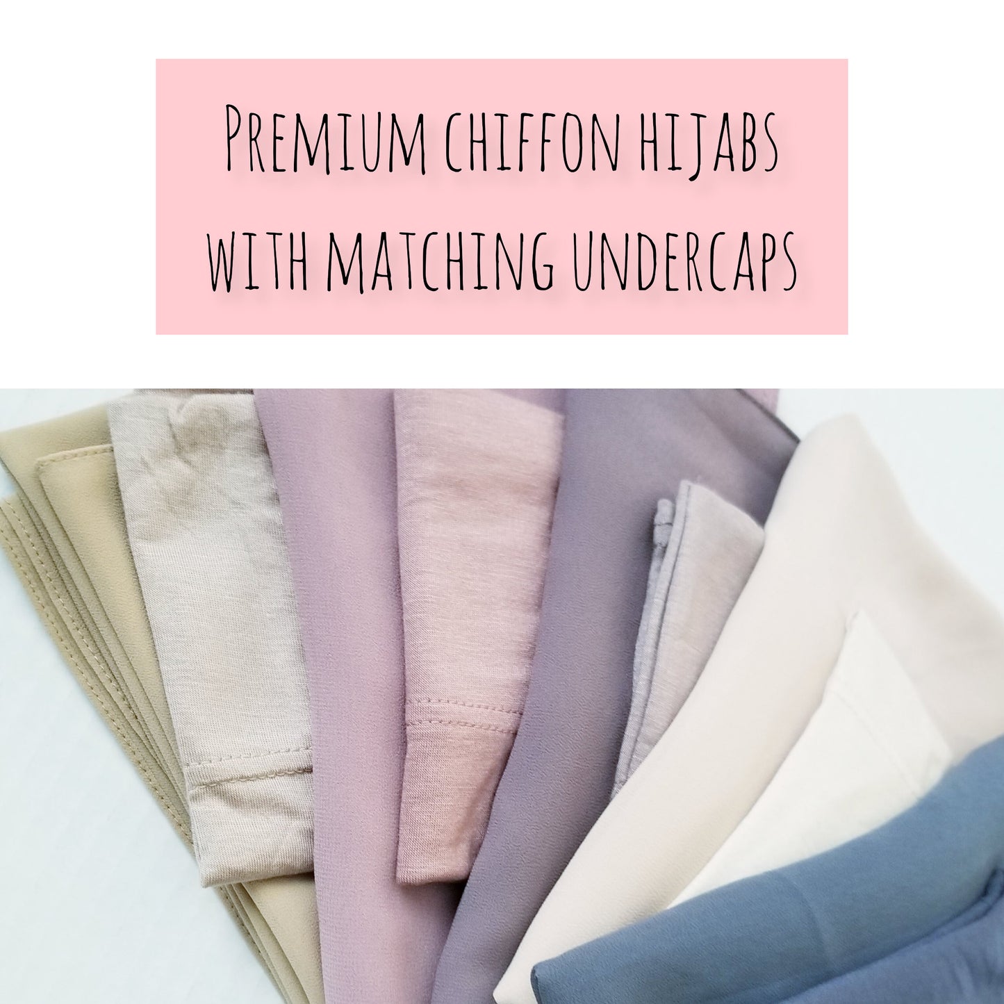 Chiffon hijab with matching jersey cap