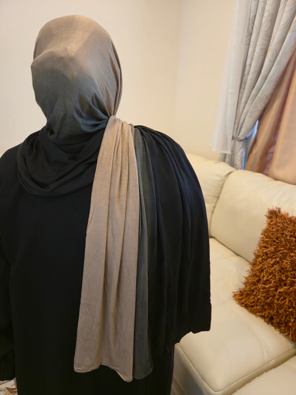 Ombre Cotton Jersey Hijab in two-tone gradient design