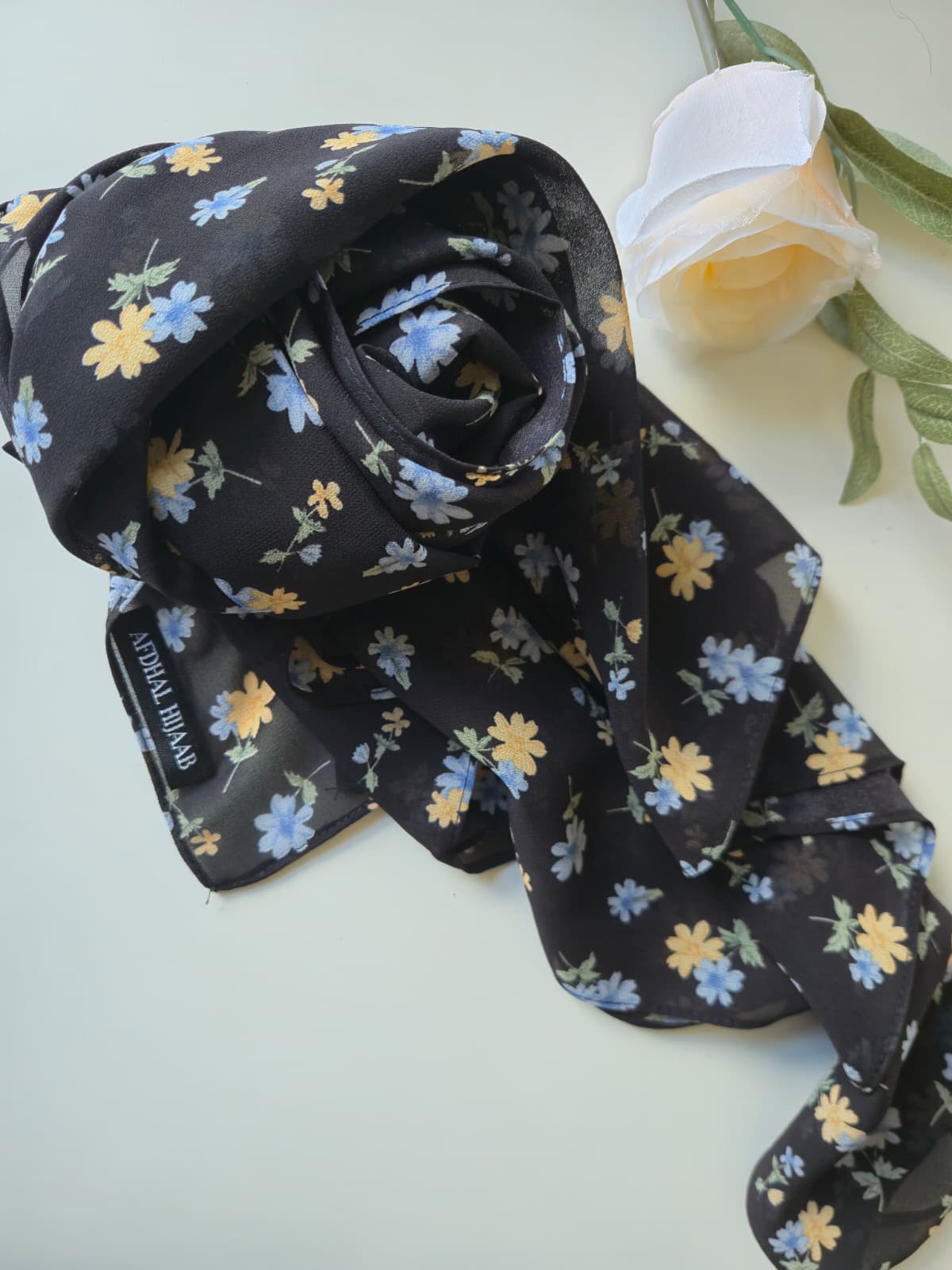 Printed Chiffon Hijab - Daisy