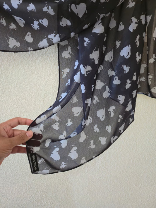 Printed Chiffon Hijab - Hearts