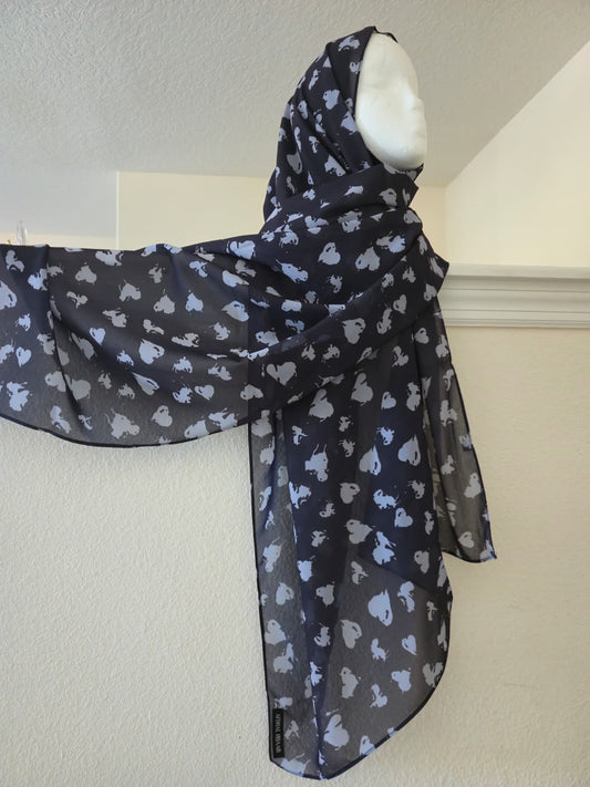 Printed Chiffon Hijab - Hearts