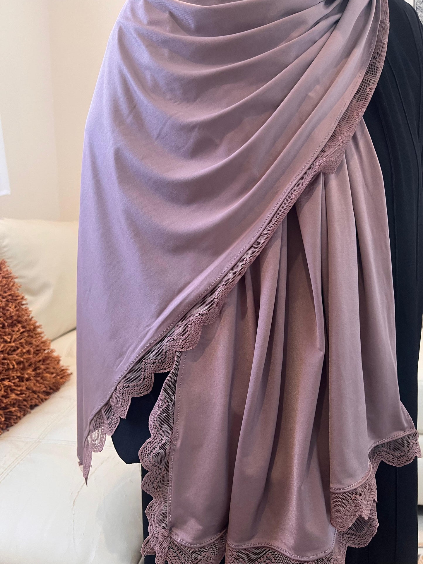 Liquid Jersey Hijabs with Lace