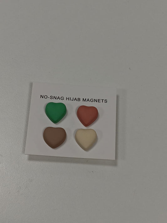 Matte Heart Hijab Magnets – 4 Pack