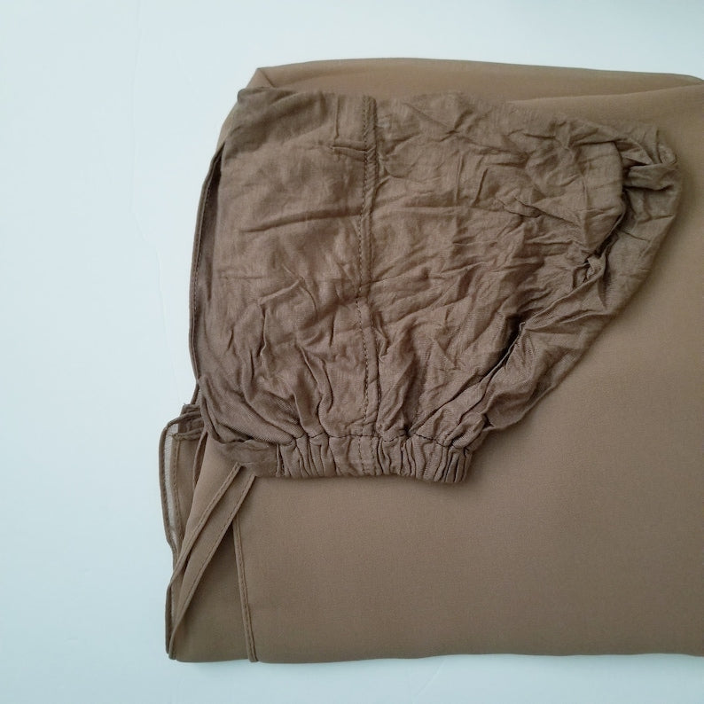 brown instant chiffon hijab