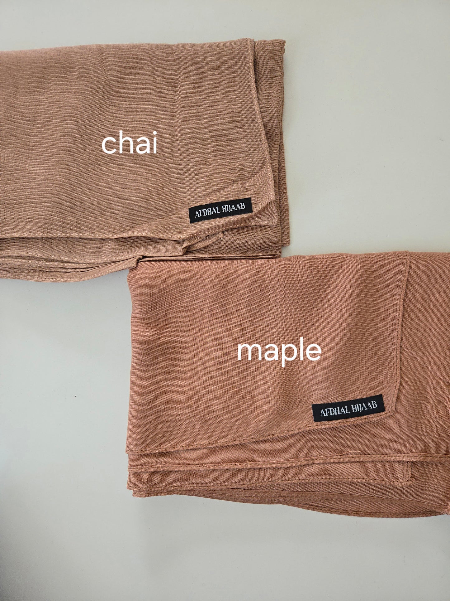 chai brown modal and maple modal hijab