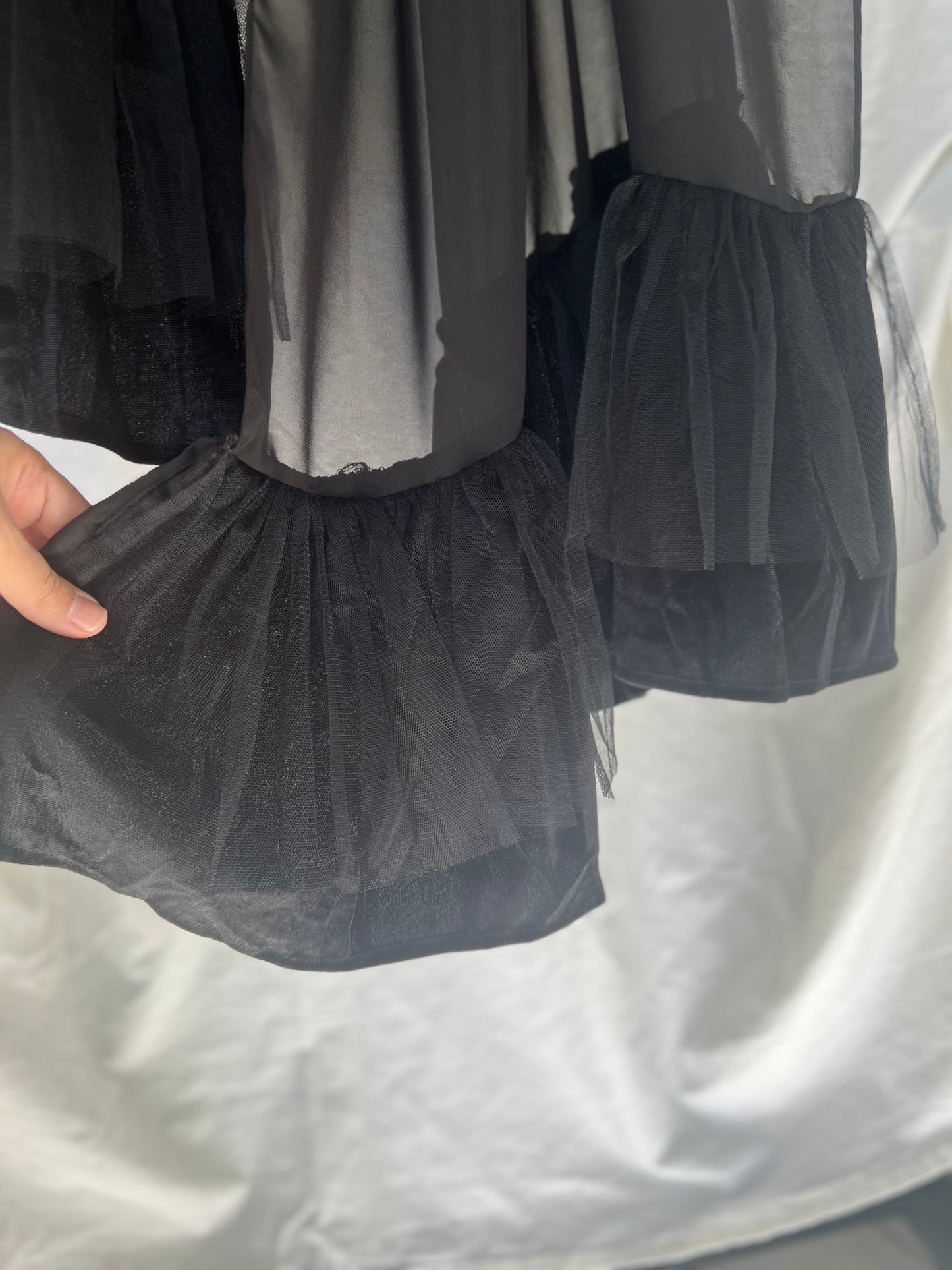 ruffle chiffon hijabs in black