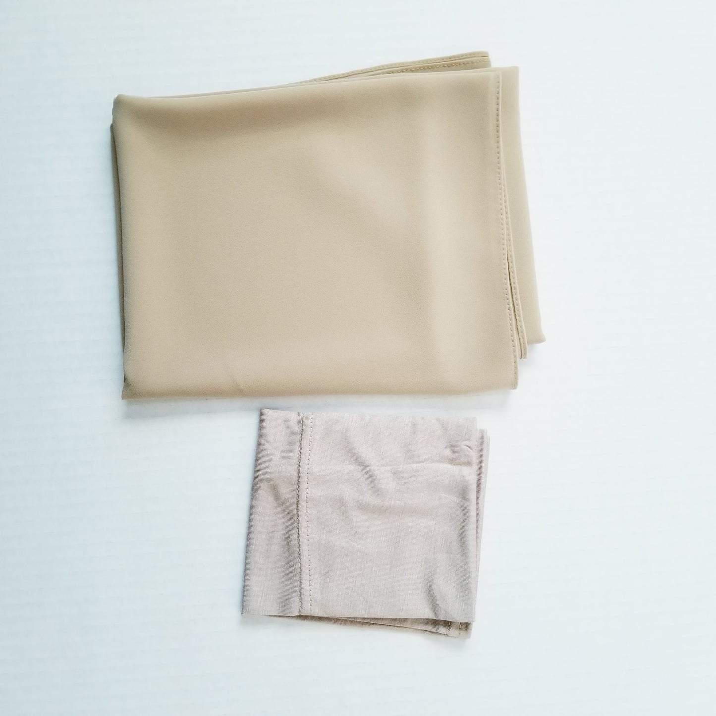 cream chiffon hijab set with cap