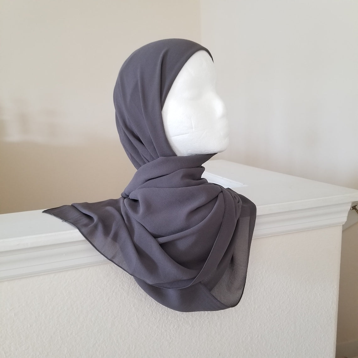 gray instant chiffon hijab