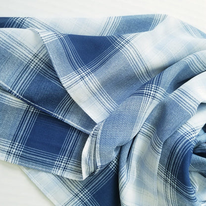 Printed Chiffon Hijab - Blue checks