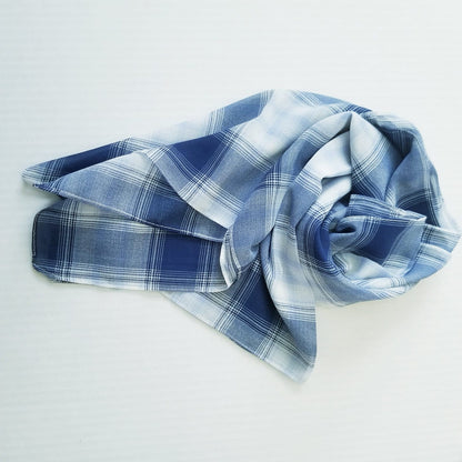 Printed Chiffon Hijab - Blue checks