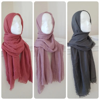 Premium Cotton Crinkle Hijab