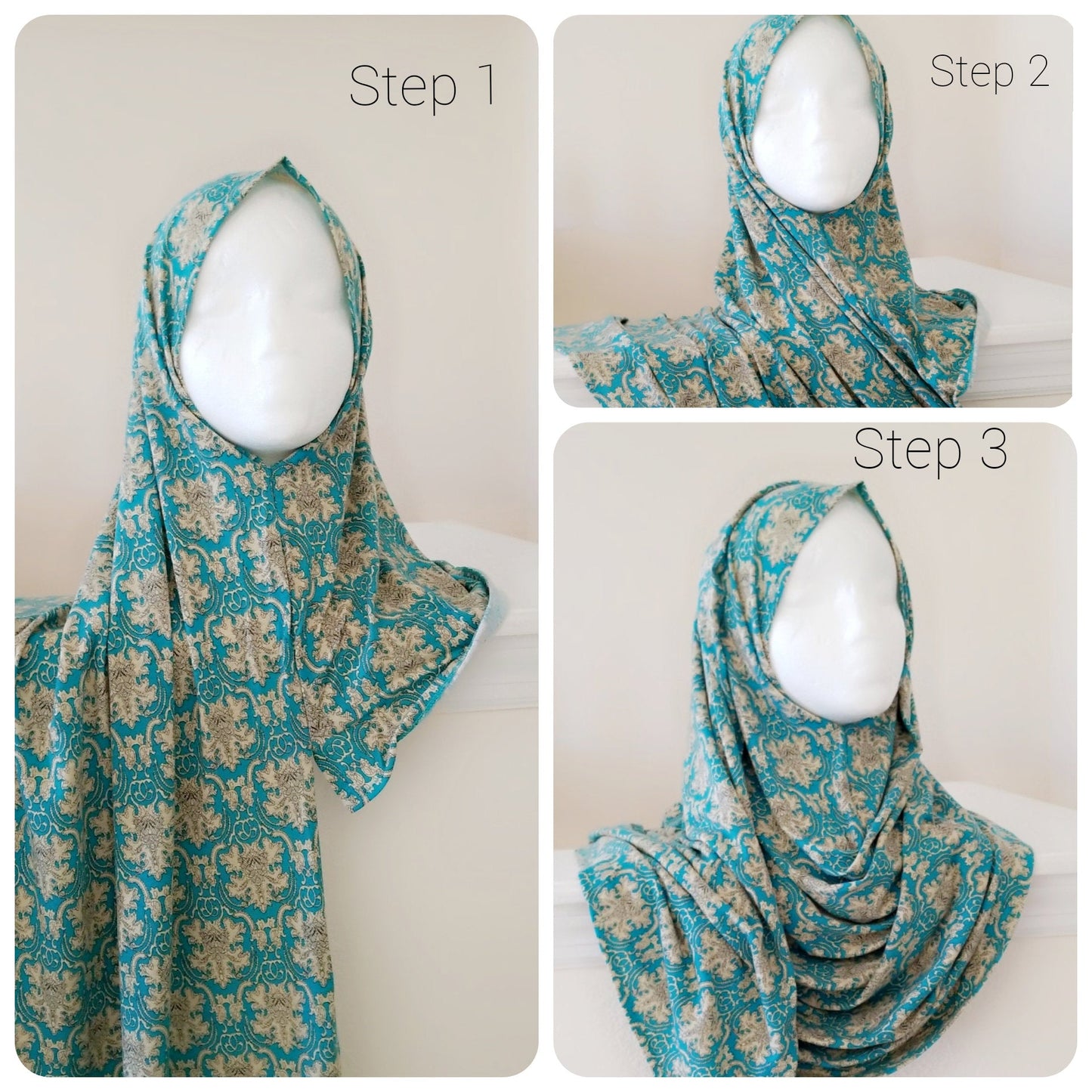 Floral Printed Instant Jersey Hijabs