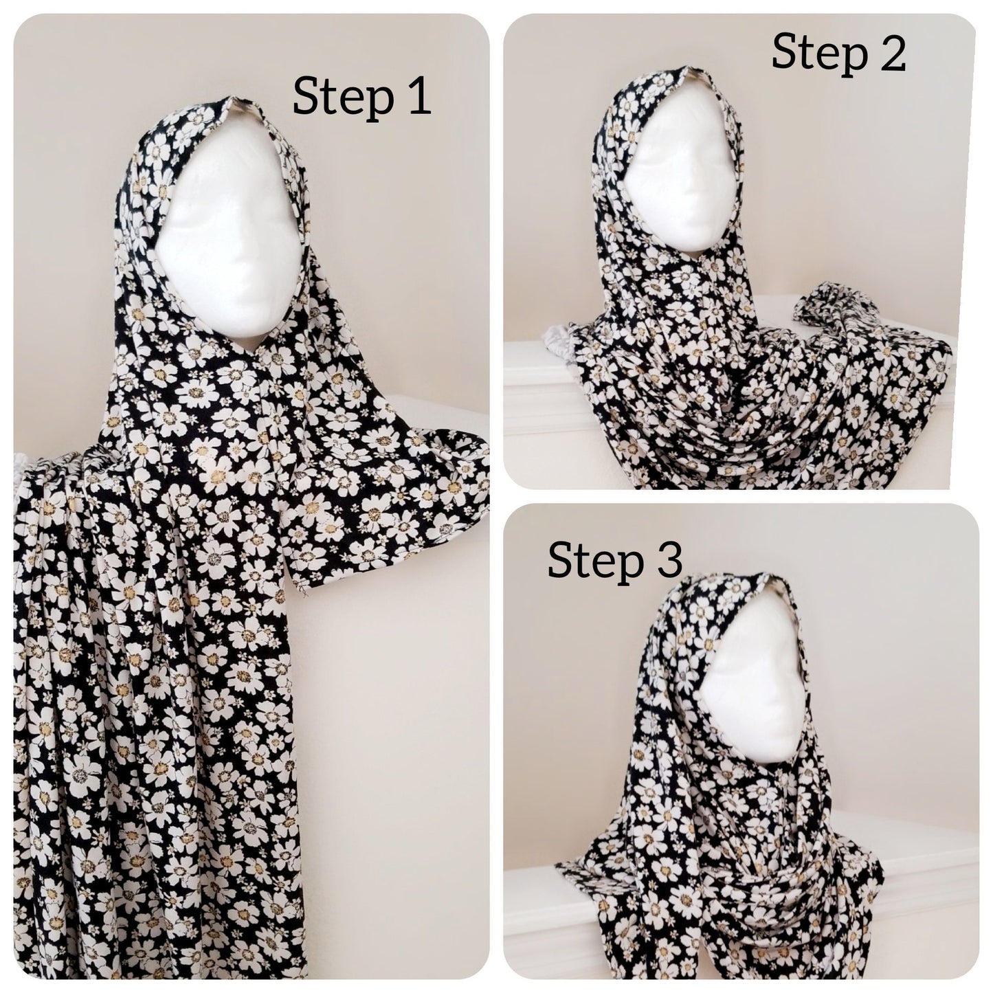 Floral Printed Instant Jersey Hijabs