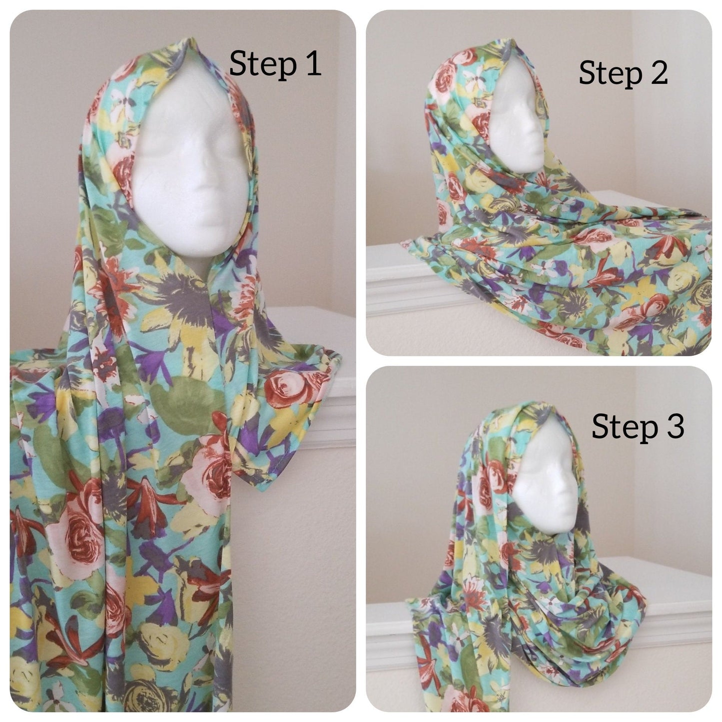 Floral Printed Instant Jersey Hijabs