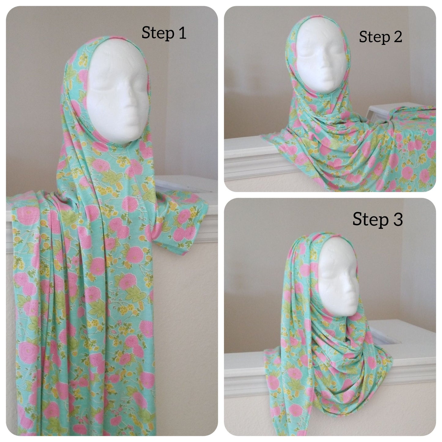 Floral Printed Instant Jersey Hijabs