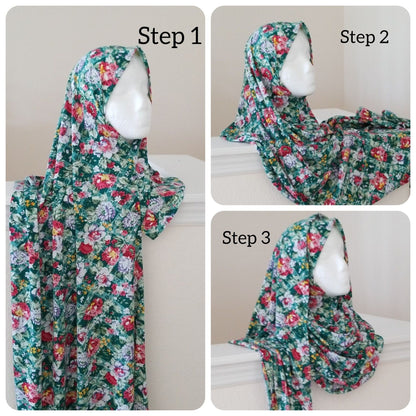 Floral Printed Instant Jersey Hijabs