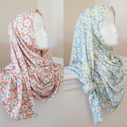 Floral Printed Instant Jersey Hijabs