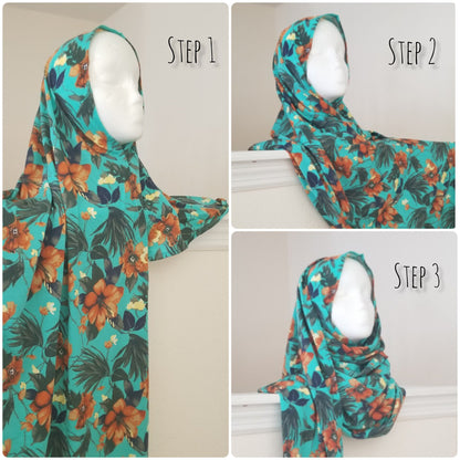 Floral Printed Instant Jersey Hijabs