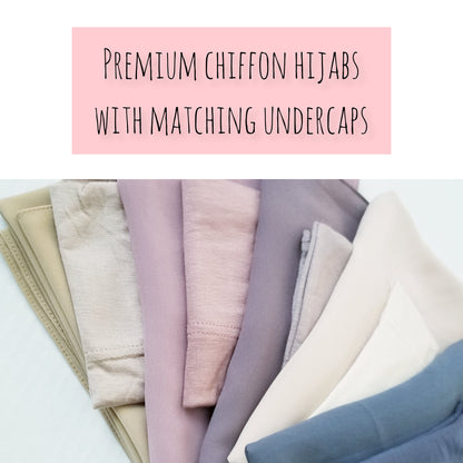 Chiffon Hijab With Matching Caps - Hijab Set